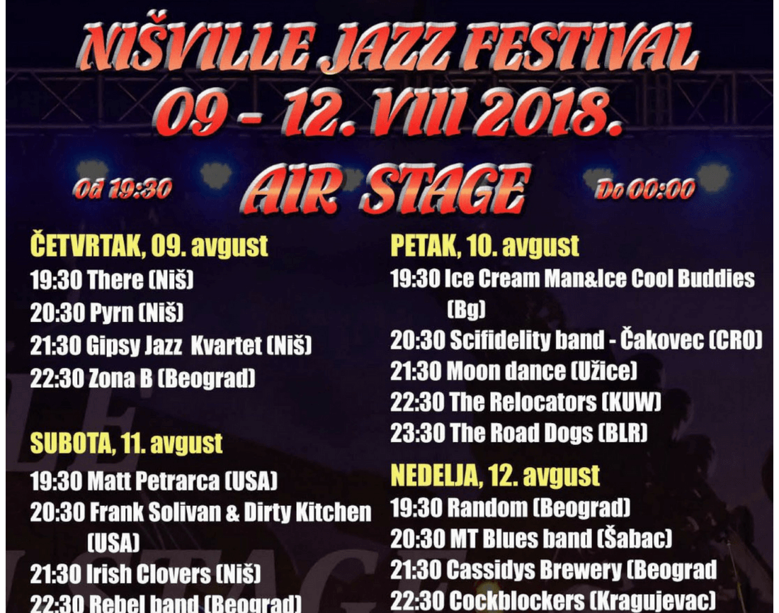 Nisville Jazz Festival - Air Stage LIneup - Nisville 2018